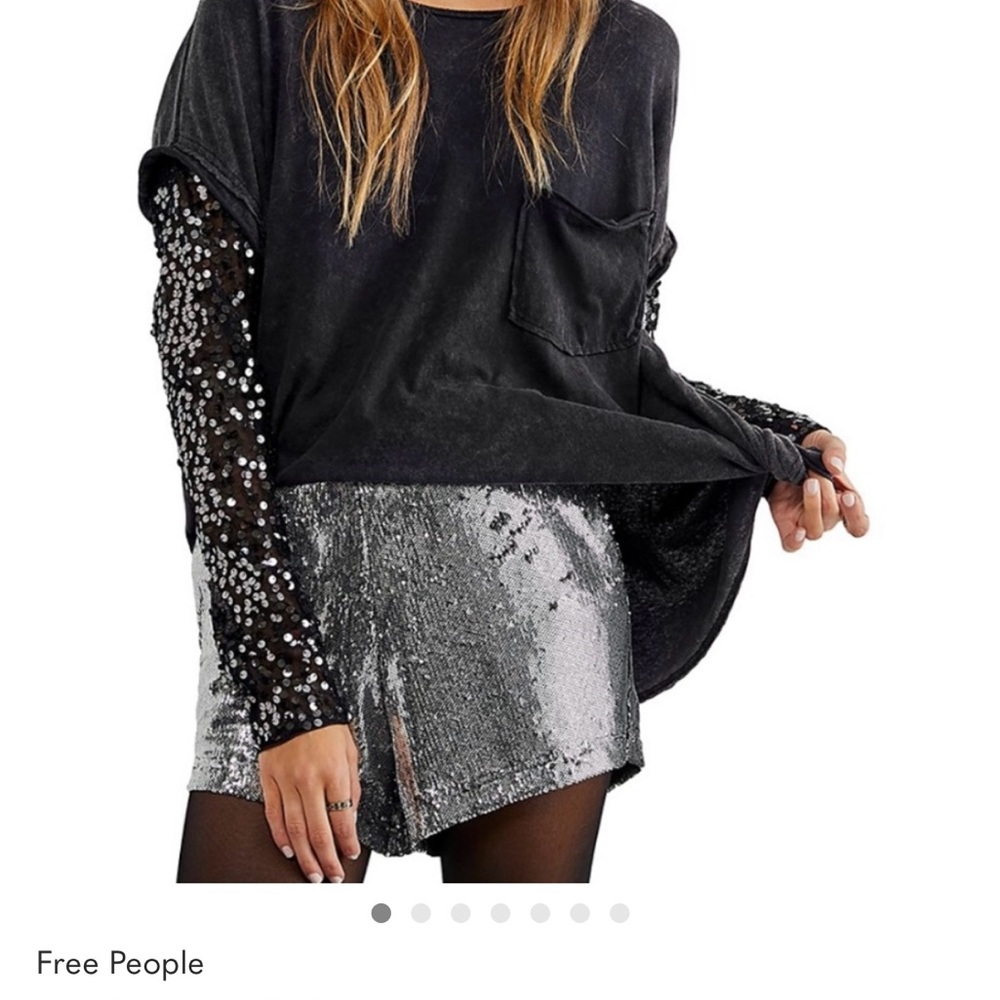 Free People Elegant Black Knit Top